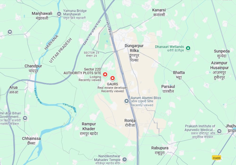 Location Image of Sector 22D Yamuna Expressway